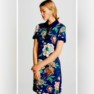 Tory Burch Ponte Polo Dress Navy Happy Times Size Small gently used